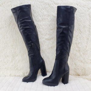 Over The Knee 4" Chunky Heel Boots